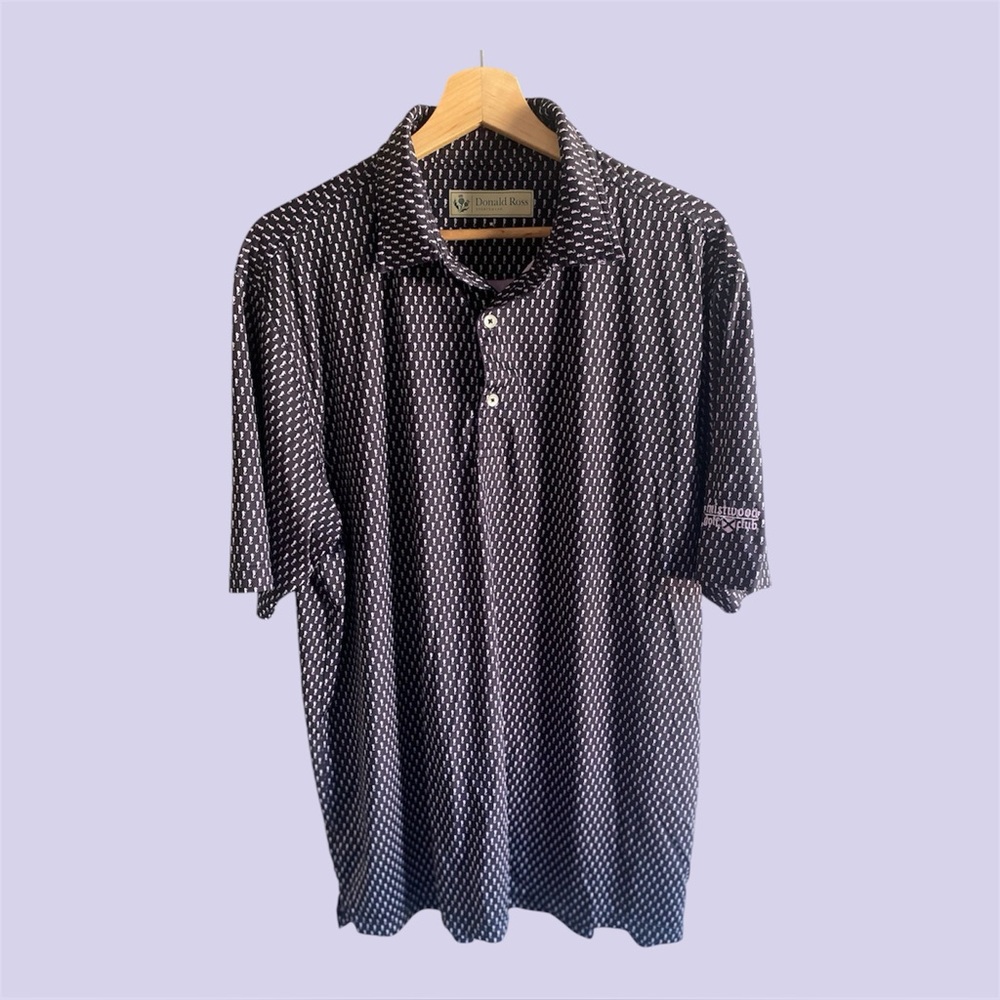 Seahorses Polo Shirt Mens‎ M Black Purple Donald Ross Mistwood Golf Club